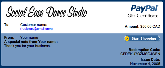 sample gift certificate